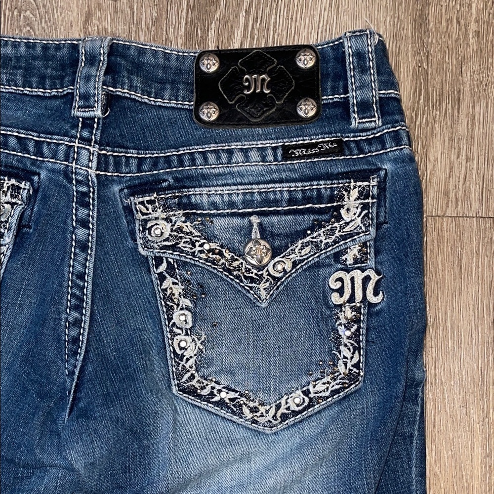 Miss Me Blue Jeans with Silver Accents